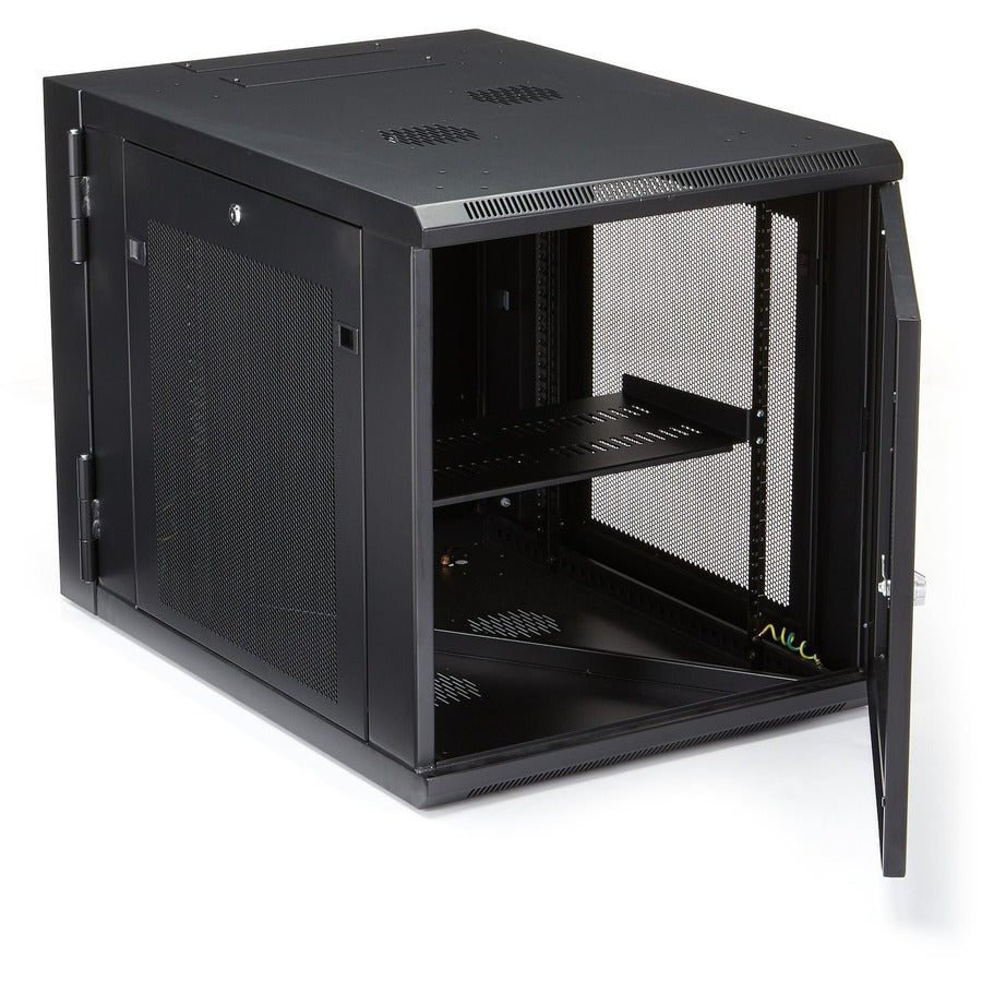 StarTech.com 12U 19" Wall Mount Network Cabinet - 24" Deep Hinged Vented Server Room Enclosure Locking Flexible IT Equipment Rack w/Shelf