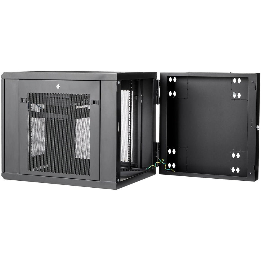 StarTech.com 12U 19" Wall Mount Network Cabinet - 24" Deep Hinged Vented Server Room Enclosure Locking Flexible IT Equipment Rack w/Shelf