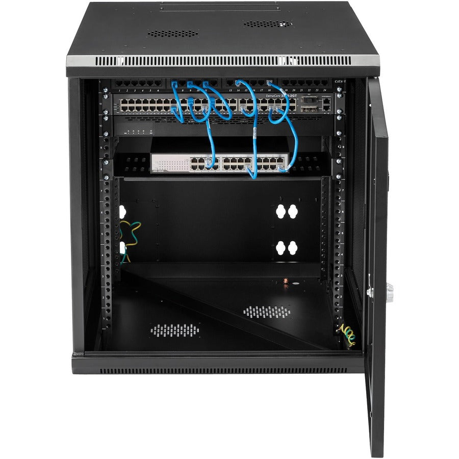 StarTech.com 12U 19" Wall Mount Network Cabinet - 24" Deep Hinged Vented Server Room Enclosure Locking Flexible IT Equipment Rack w/Shelf