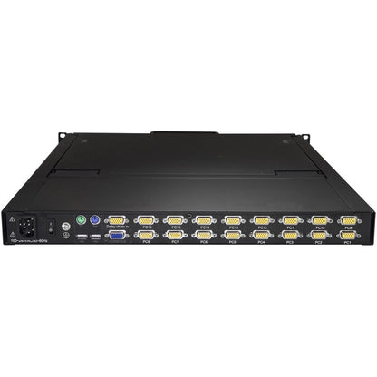 StarTech.com 16 Port Rackmount KVM Console w/ Cables - Integrated KVM Switch w/ 19" LCD - 1U LCD KVM Drawer 50000 MTBF - USB + VGA Support