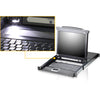 Aten Slideaway CL5708 17" LCD Console 8-Port Combo KVM with Peripheral Sharing Technology-TAA Compliant