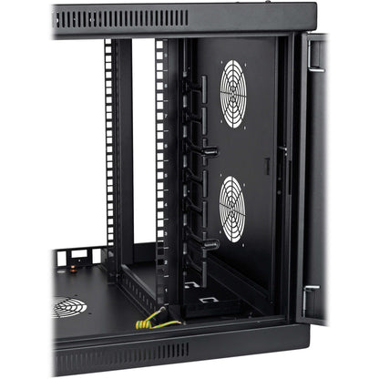 Tripp Lite 9U Wallmount Rack Enclosure Wide Cable Management Acrylic Window