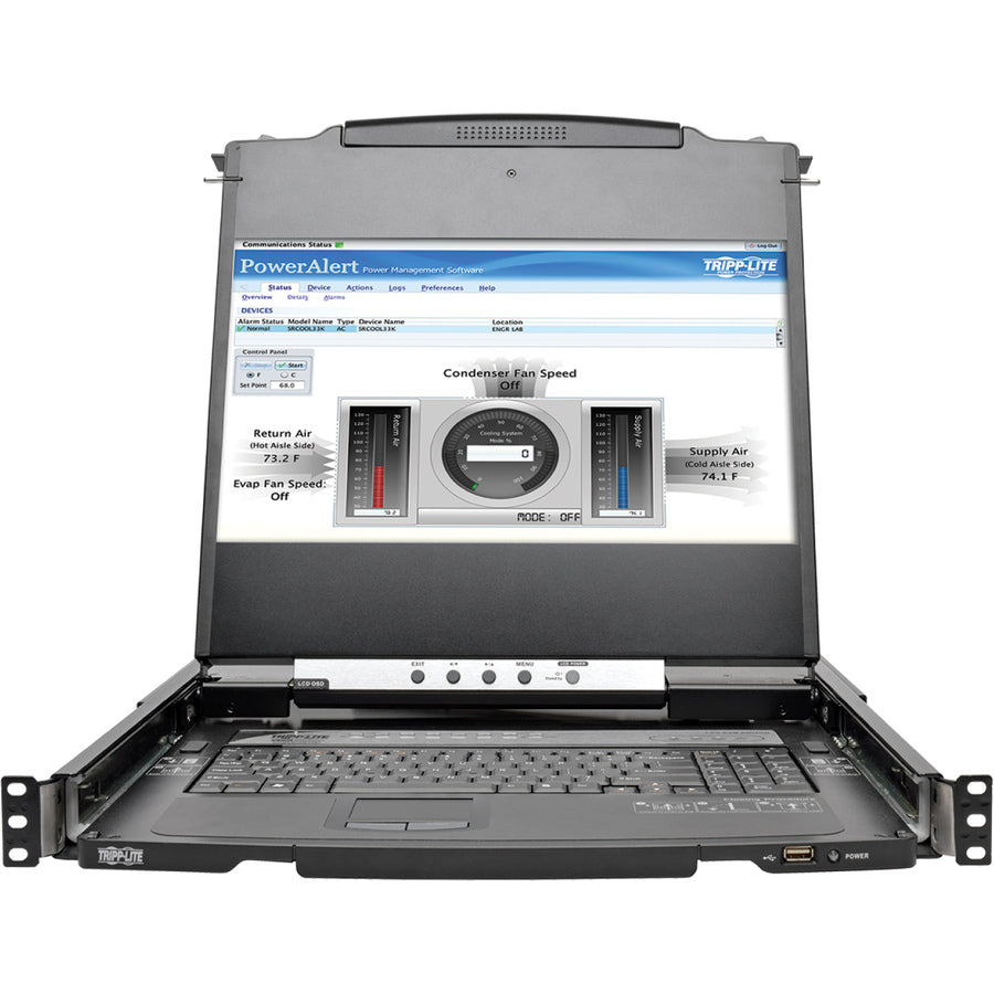 Tripp Lite 8-Port Rackmount Console HDMI KVM Switch 17" LCD IP Remote Access