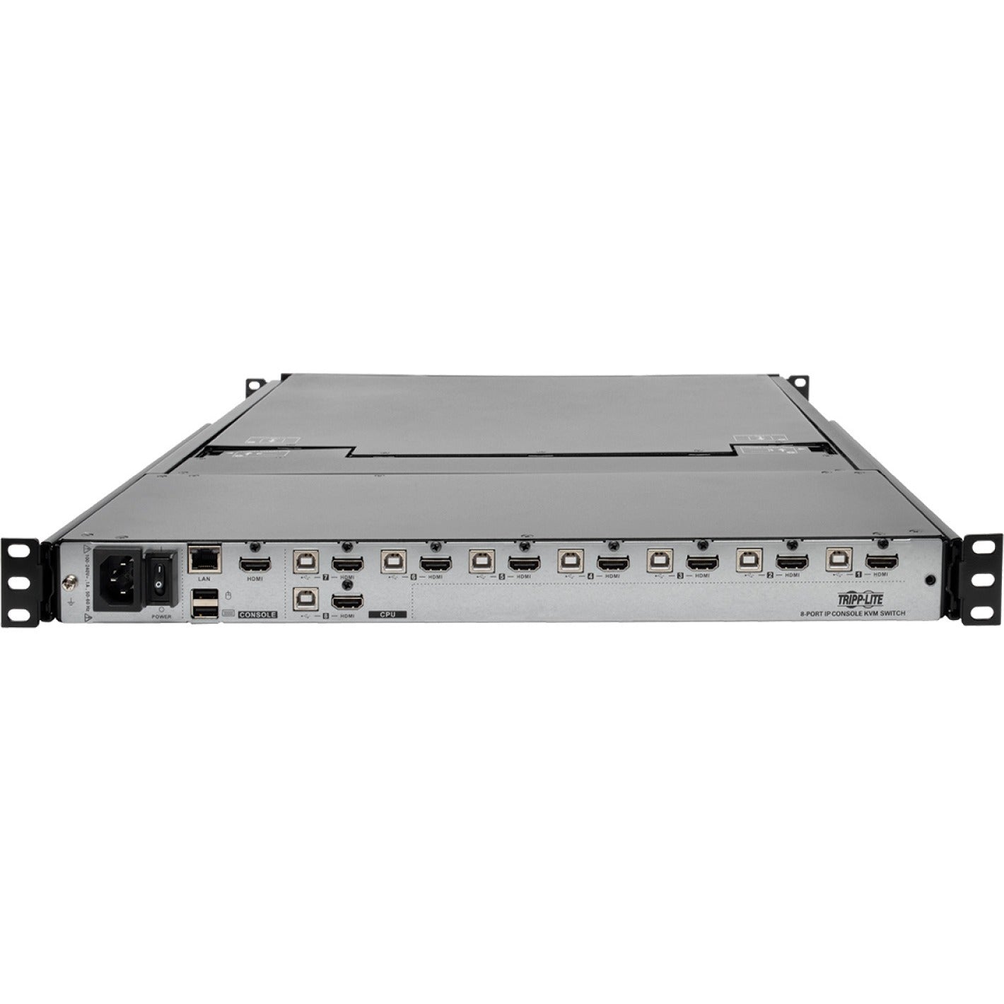 Tripp Lite 8-Port Rackmount Console HDMI KVM Switch 17" LCD IP Remote Access