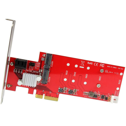 StarTech.com 2x M.2 NGFF SSD RAID Controller Card plus 2x SATA III Ports - PCIe - Two Slot PCI Express M.2 RAID Card plus Two SATA Ports