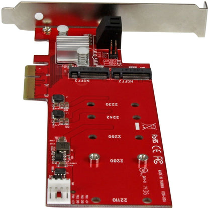 StarTech.com 2x M.2 NGFF SSD RAID Controller Card plus 2x SATA III Ports - PCIe - Two Slot PCI Express M.2 RAID Card plus Two SATA Ports