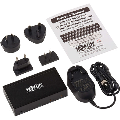 Tripp Lite HDMI Splitter 2-Port 4K @ 60Hz Multi-Resolution Support HDR TAA
