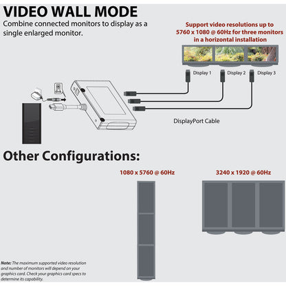 Tripp Lite 3 Port Mini DisplayPort 1.2 to Displayport Multi-Stream (MST) Hub 4K x 2K