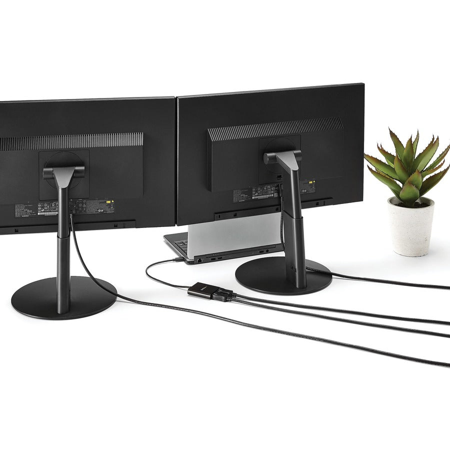 StarTech.com 2-Port Multi Monitor Adapter - USB-C to DisplayPort 1.2 Video Splitter - USB-C to Dual DP MST Hub - TB3 Compatible - Windows
