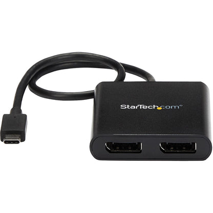 StarTech.com 2-Port Multi Monitor Adapter - USB-C to DisplayPort 1.2 Video Splitter - USB-C to Dual DP MST Hub - TB3 Compatible - Windows