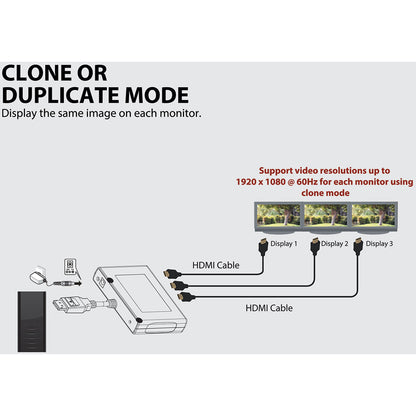 Tripp Lite 3-Port DisplayPort to HDMI Multi Stream Transport Hub MST 4Kx2K@24/30Hz