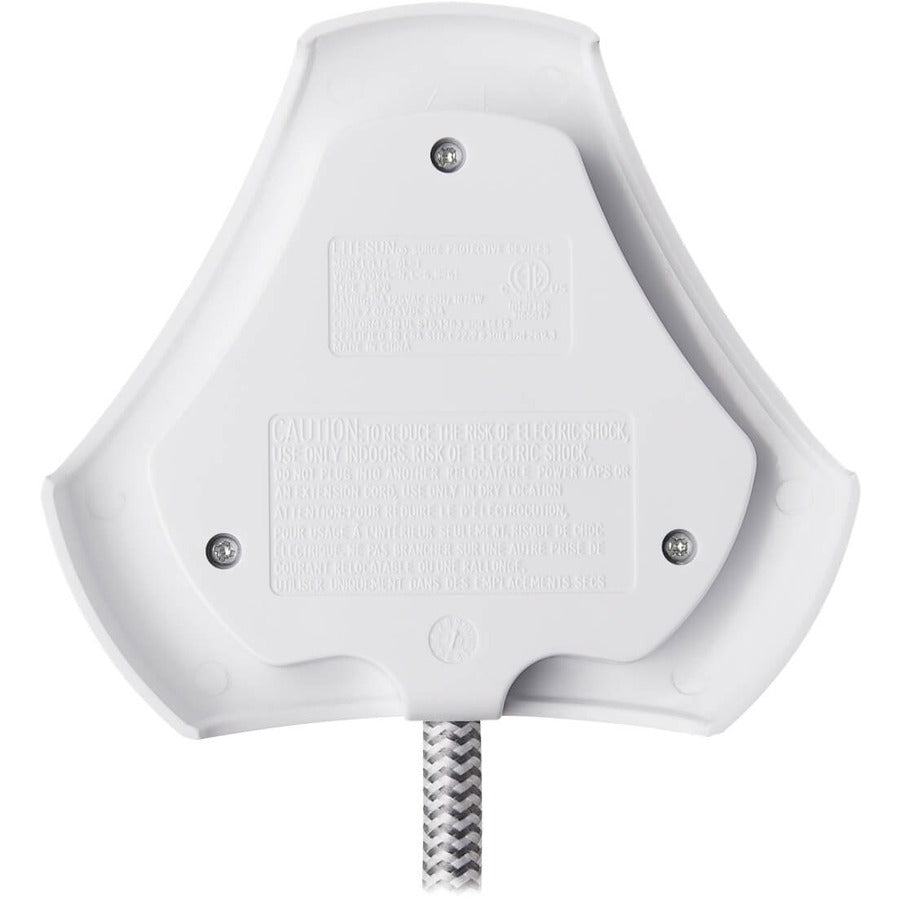 Tripp Lite Surge Protector Tower 5-Outlet 3 USB Ports 6ft Cord 5-15P White