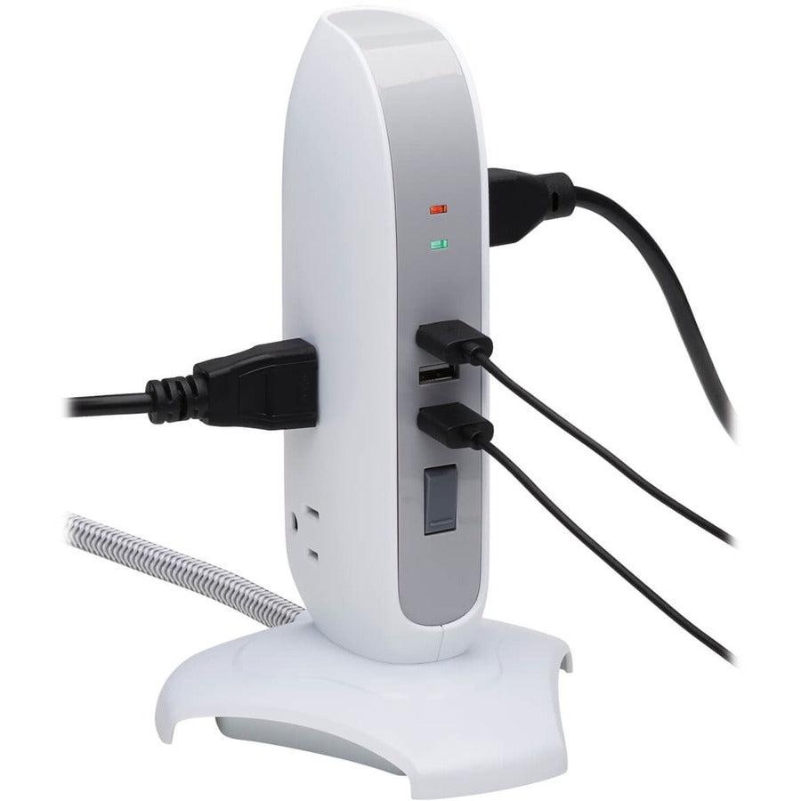 Tripp Lite Surge Protector Tower 5-Outlet 3 USB Ports 6ft Cord 5-15P White