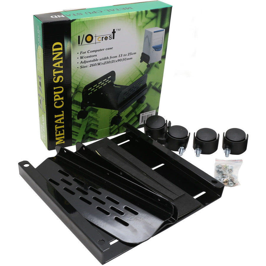 SYBA Steel PC Stand for ATX Case with Adj. Width with Caster Wheels