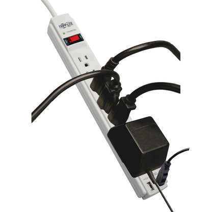 Tripp Lite Surge Protector Power Strip 120V USB 6 Outlet 6' Cord 990 Joule