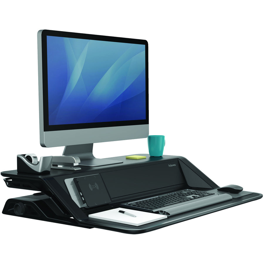 Fellowes Lotus; DX Sit-Stand Workstation - Black