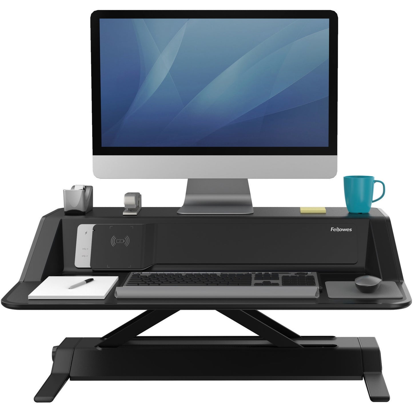 Fellowes Lotus; DX Sit-Stand Workstation - Black