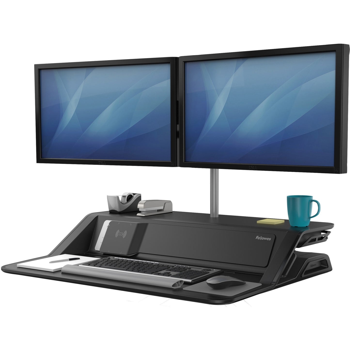 Fellowes Lotus; DX Sit-Stand Workstation - Black