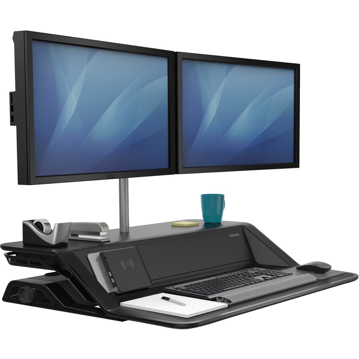 Fellowes Lotus; DX Sit-Stand Workstation - Black