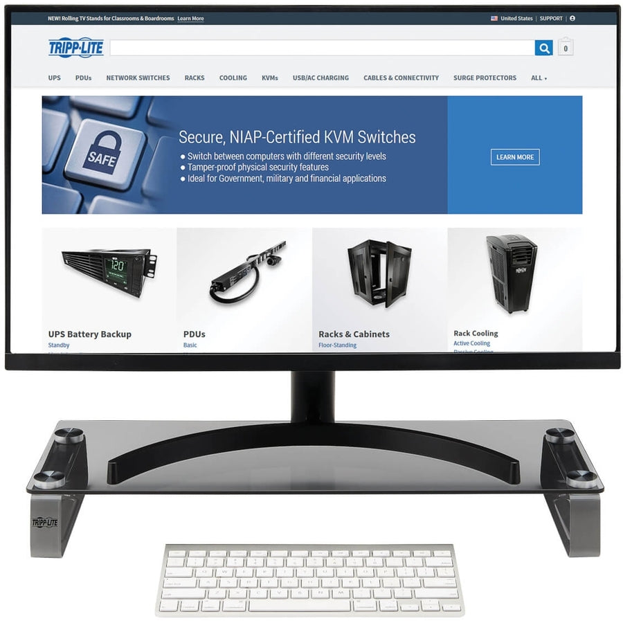 Tripp Lite Universal Monitor Riser Stand Glass Computer Laptop Printers 3"