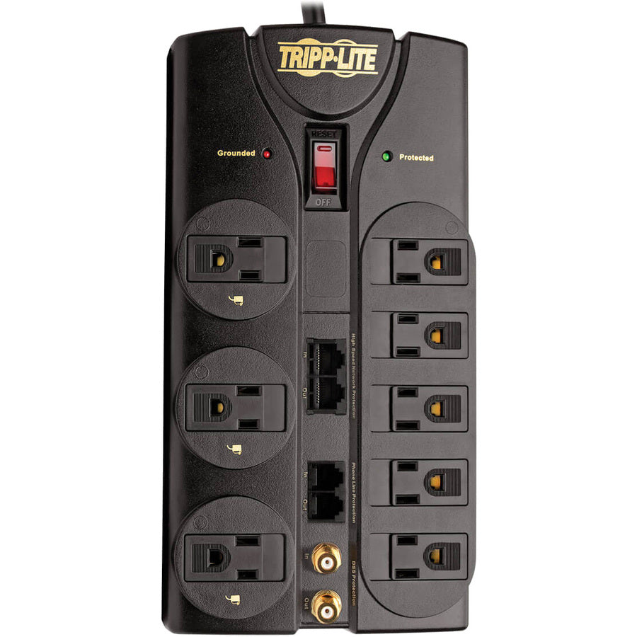 Tripp Lite Surge Protector Power Strip 120V 8 Outlet RJ11 RJ45 Coax 10' Crd 3240 Joule