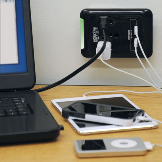 Tripp Lite Surge 3 Outlet 120V USB Charger Tablet Smartphone Ipad Iphone