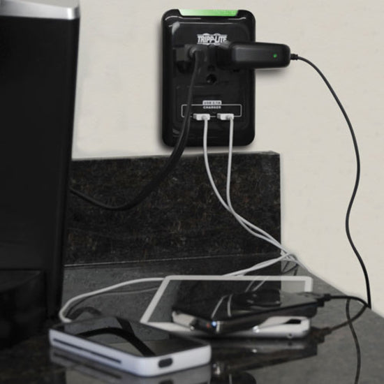 Tripp Lite Surge 3 Outlet 120V USB Charger Tablet Smartphone Ipad Iphone