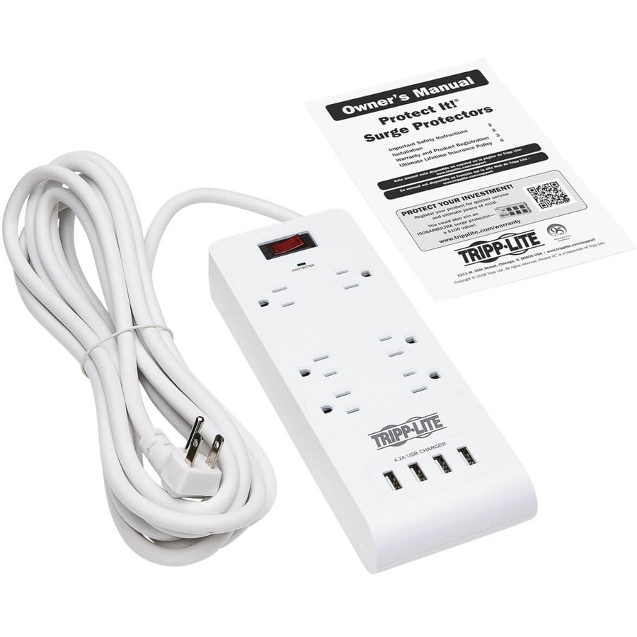 Tripp Lite TLP64USBRA15 6-Outlet Surge Suppressor/Protector