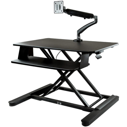 StarTech.com Sit-Stand Desk Converter with Monitor Arm - Up to 26" Monitor - 35" Wide Work Surface - Height Adjustable Standing Desk Converter