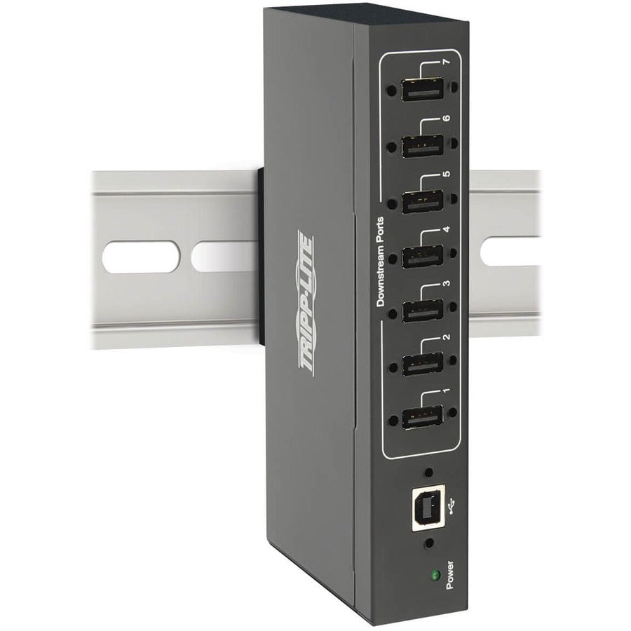 Tripp Lite USB 2.0 Hub Industrial 7-Port 15kV ESD Immunity Metal Mountable