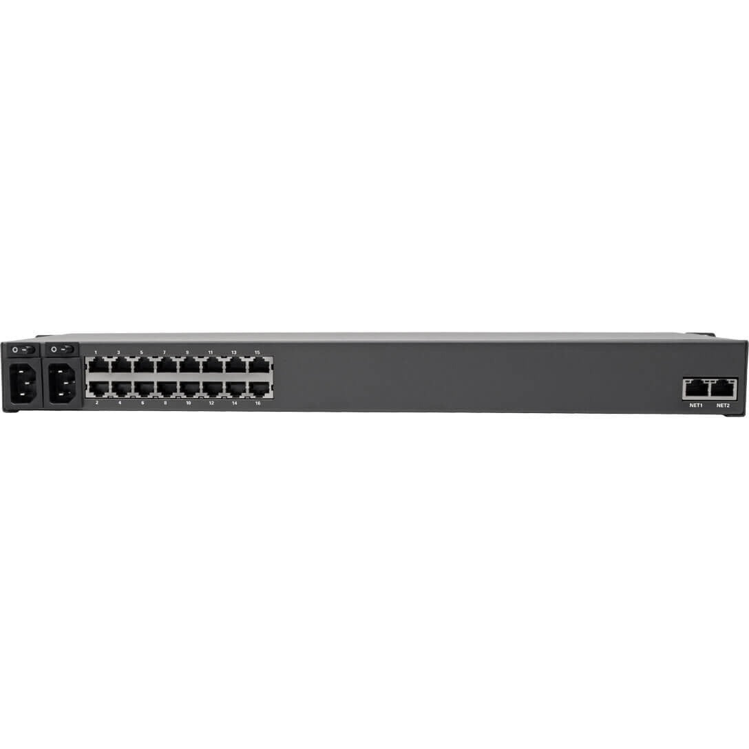 Tripp Lite Serial Console Server 16-Port 2 USB Ports Dual GbE 4 Gb Flash 1U