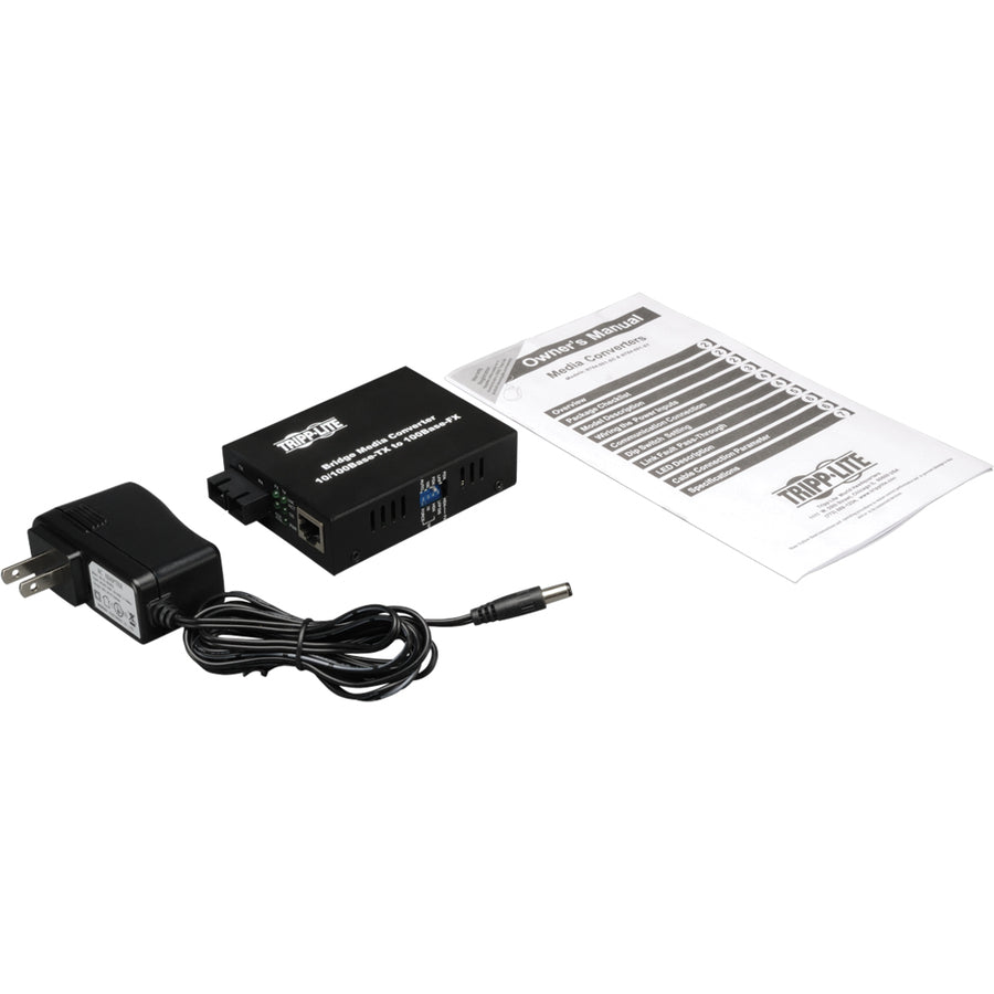 Tripp Lite Fiber Optic 10/100BaseT to 100BaseFX-SC Multimode Media Converter 2km 1310nm