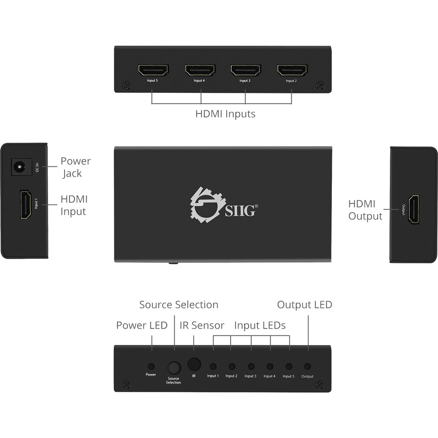 SIIG 5x1 HDMI Switch 4K