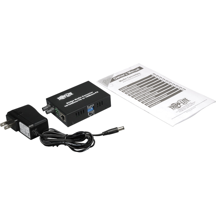 Tripp Lite Fiber Optic 10/100BaseT to 100BaseFX-ST Multimode Media Converter 2km 1310nm