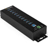 StarTech.com 10 Port USB Hub w/ Power Adapter - Metal Industrial USB 3.0 Data Hub - Din Rail, Wall & Desk Mount USB 3.1 Gen 1 5Gbps Hub