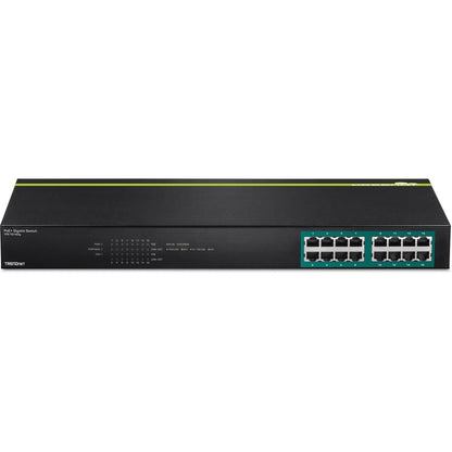 TRENDnet 16-Port Gigabit PoE+ Switch, 16 x Gigabit PoE+ Ports, 246W PoE Power Budget, 32 Gbps Switching Capacity, Desktop Switch, Ethernet Network Switch, Metal, Lifetime Protection, Black, TPE-TG160g