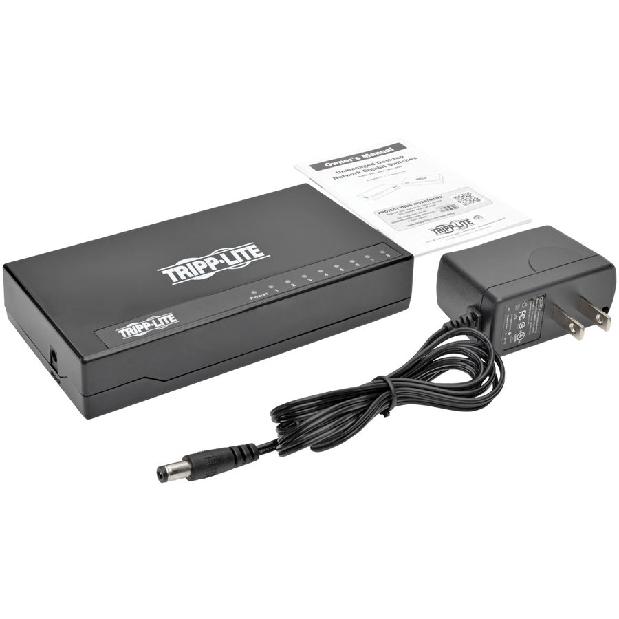 Tripp Lite 8-Port Gigabit Ethernet Switch Desktop RJ45 Unmanaged Switch 10/100/1000 Mbps