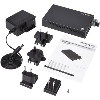 StarTech.com Gigabit Ethernet Copper-to-Fiber Media Converter - SM LC - 20 km - Ethernet Media Converter - GbE Converter