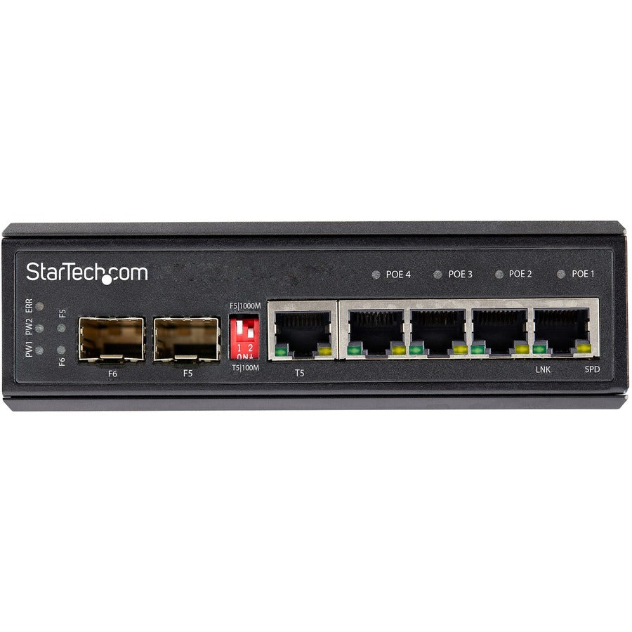 StarTech.com Industrial 6 Port Gigabit Ethernet Switch w/4 PoE