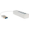 Rocstor Premium Portable 4 Port SuperSpeed Mini USB 3.0 Hub - Aluminum Silver - USB - External - 4 USB Ports Female - 4 USB 3.0 Ports - PC, Mac - 6 in Mini Hub with Built-in SuperSpeed Cable 5Gbps
