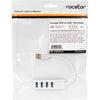 Rocstor Premium Portable 4 Port SuperSpeed Mini USB 3.0 Hub - Aluminum Silver - USB - External - 4 USB Ports Female - 4 USB 3.0 Ports - PC, Mac - 6 in Mini Hub with Built-in SuperSpeed Cable 5Gbps