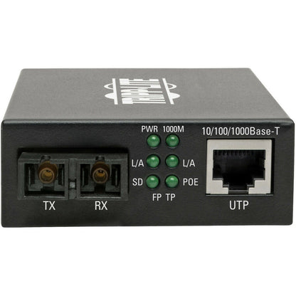 Tripp Lite SC Multimode Fiber to Gbe Media Converter POE+ 10/100/1000 550M