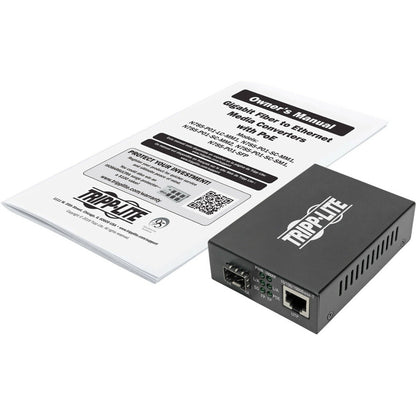 Tripp Lite Gigabit SFP Fiber to Ethernet Media Converter, POE+ - 10/100/1000 Mbps