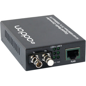 AddOn 10/100/1000Base-TX(RJ-45) to 1000Base-BXD(ST) BiDi SMF 1550nm/1310nm 20km Media Converter