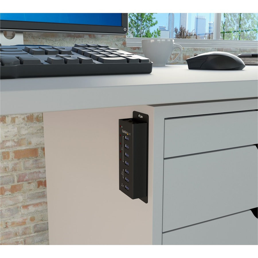 StarTech.com 4 Port USB 3.0 Hub plus 3 Dedicated USB Charging Ports (2 x 1A & 1 x 2A) - Wall Mountable Metal Enclosure