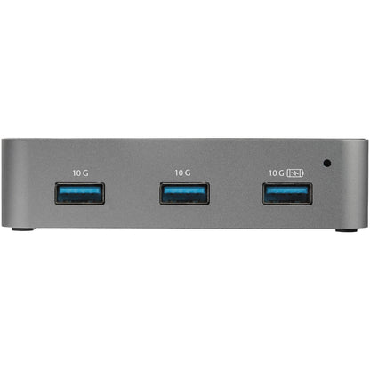StarTech.com 4 Port USB C Hub with Power Adapter, USB 3.1/3.2 Gen 2 (10Gbps), 4x USB Type A, Self Powered, Fast Charge Port, Mountable