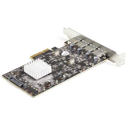StarTech.com 4-Port USB PCIe Card - 10Gbps USB 3.1/3.2 Gen 2 Type-A PCI Express Expansion Card - 2 Controllers - 4xUSB - Windows/Mac/Linux