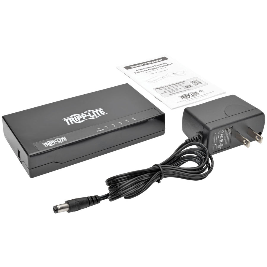 Tripp Lite 5-Port Gigabit Ethernet Switch Desktop RJ45 Unmanaged Switch 10/100/1000 Mbps