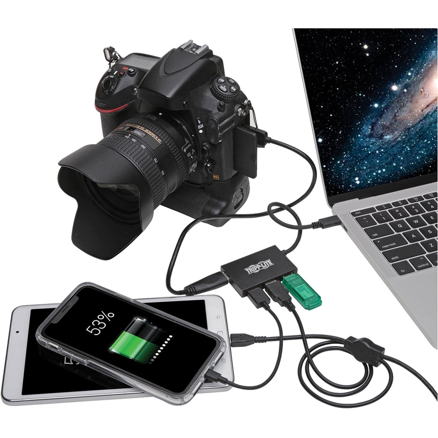 Tripp Lite USB C Hub 4-Port USB-A USB 3.1 Gen 2 10 Gbps Portable Aluminum