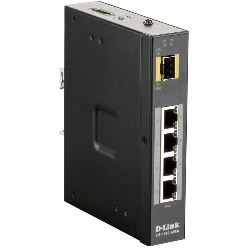 D-Link Industrial Gigabit Unmanaged PoE Switch with SFP Slot